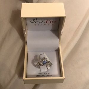 Blue Topaz BRAND NEW Claddagh Ring